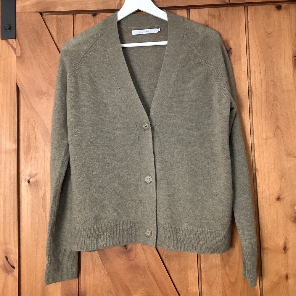 Harper Lane Sage Green Cashmere Cardigan Medium NWOT